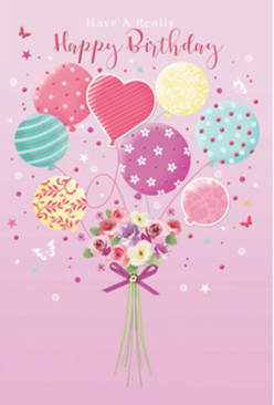 CARD HAPPY BIRTHDAY HEART BALLOON